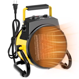 1500W Portable Garage Heater, Electric Outdoor Heater with Fast Heating & Overheat Protection, Patio and Greenhouse Space Heater for Indoor or Outdoor Use（Yellow）