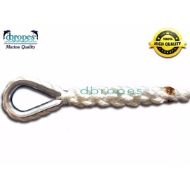 dbropes 3 Strand Mooring Pendant 100% Nylon Rope 1/2 In X 8 Ft with Thimble TS 6400 Lbs