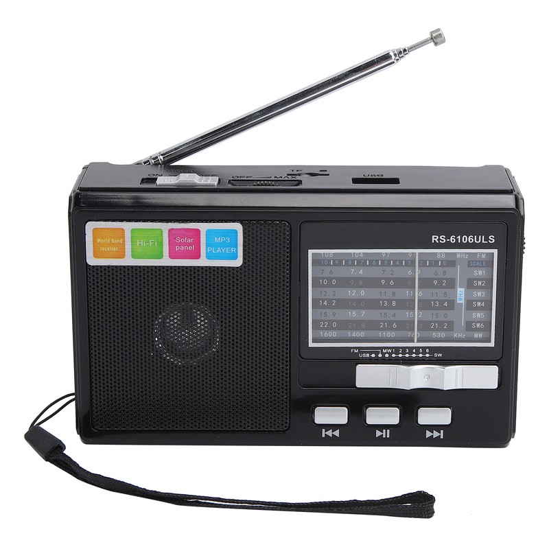 Solar Charging Radio Portable Radio with Emergency LED Flashlight Support