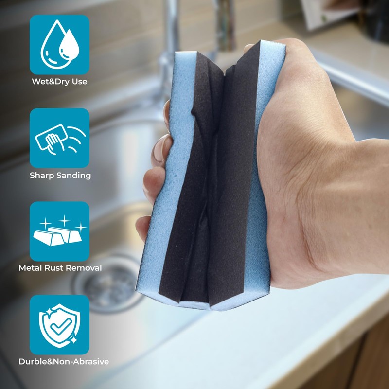 FunnAura 18 Pcs Sanding Sponge Blocks Set, 60/80/100/120/150/180/220/280/320 Flexible Sanding