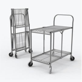 Classroom Basics WSCC-2 Two-Shelf Collapsible Wire Utility Cart