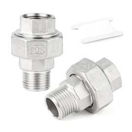 ERGAOBOY 2 PCS 304 Stainless Steel Union，1" BSP Male x 1" BSP Female Pipe Fitting for Water/Oil/Gas
