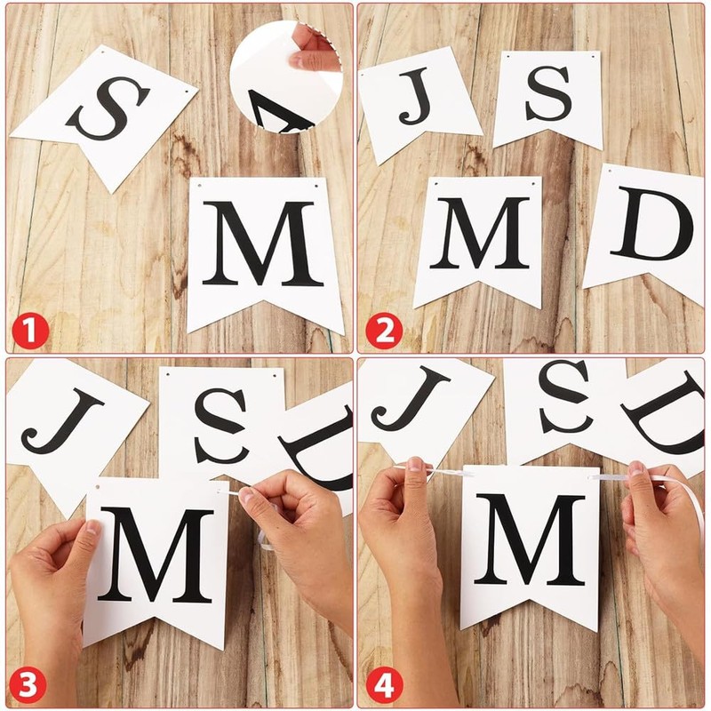 Wedding Garland, Set of 2, Wedding Party Banners, Happy Wedding/Just