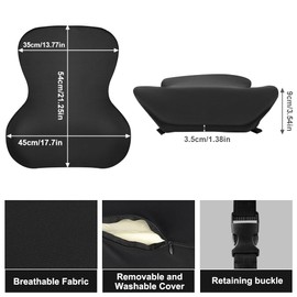 Ainiv Universal Memory Foam Lumbar Support for Car, Ergonomic Lumbar Support Cushion, Car Back Support for Drivers Seat with Adjustable Straps, Car Seat Cushion For Lower Back and Head Fatigue