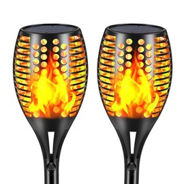 Aityvert Upgraded Larger Solar Torch, Waterproof Outdoor Dancing Flames, Flickering Flames Garden Light, Landscape Decoration Pathway Patio Lights 43" 96 LED (2 Pack)