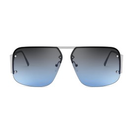 FEISEDY Trendy Aviator Sunglasses for Women Men Retro Metal Rimless Frame Square Shades B2985