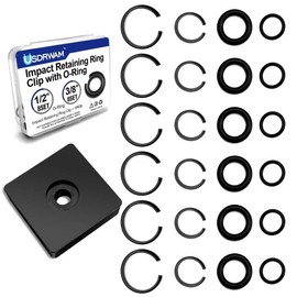 16 Sets Impact Retaining Rings and O-Rings Kit, 1/2" & 3/8" Friction Rings for Milwaukee Electric and Pneumatic Impact Wrenches, Anvil Install Tool Included