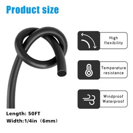 U0U 100 Ft Backer Rod 1/8 Inch,Black Foam Caulk Saver for Gaps and Weather Stripping Door Seal,Concrete Expansion Joint Filler