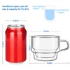 glastal 12 oz Latte Macchiato Glasses, Double-Walled Coffee Glasses, Set