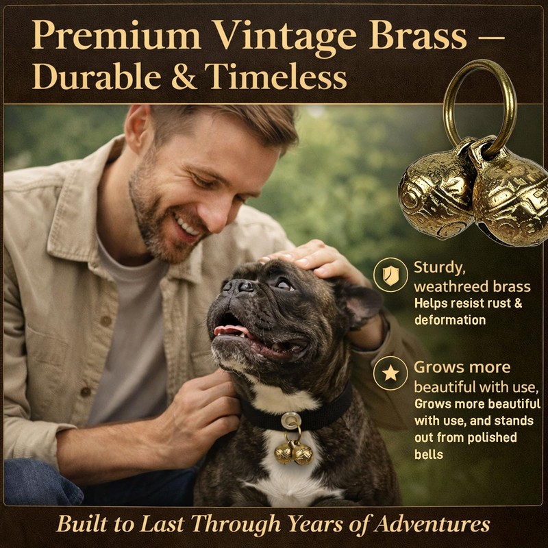 Flasidu Copper Pet Collar Bells, 4 PCS 0.67 Inch Alloy
