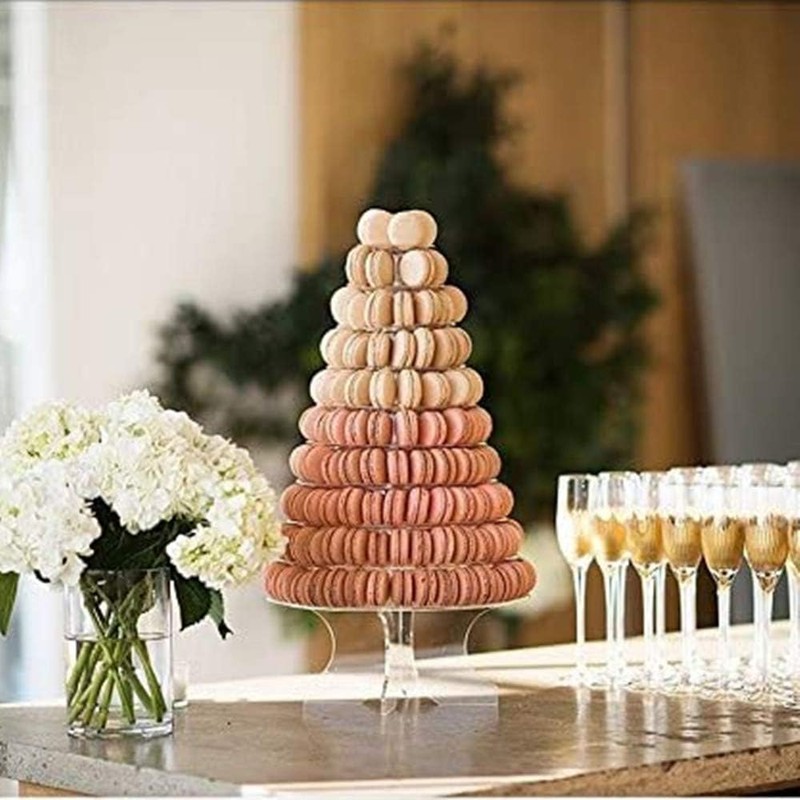 10 Tier Round Macaron Tower Stand Adjust Tiers Level Dia
