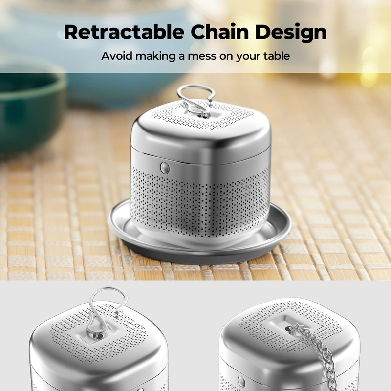 Reinmoson Tea Balls for Loose Tea, 304 Stainless Steel Extra