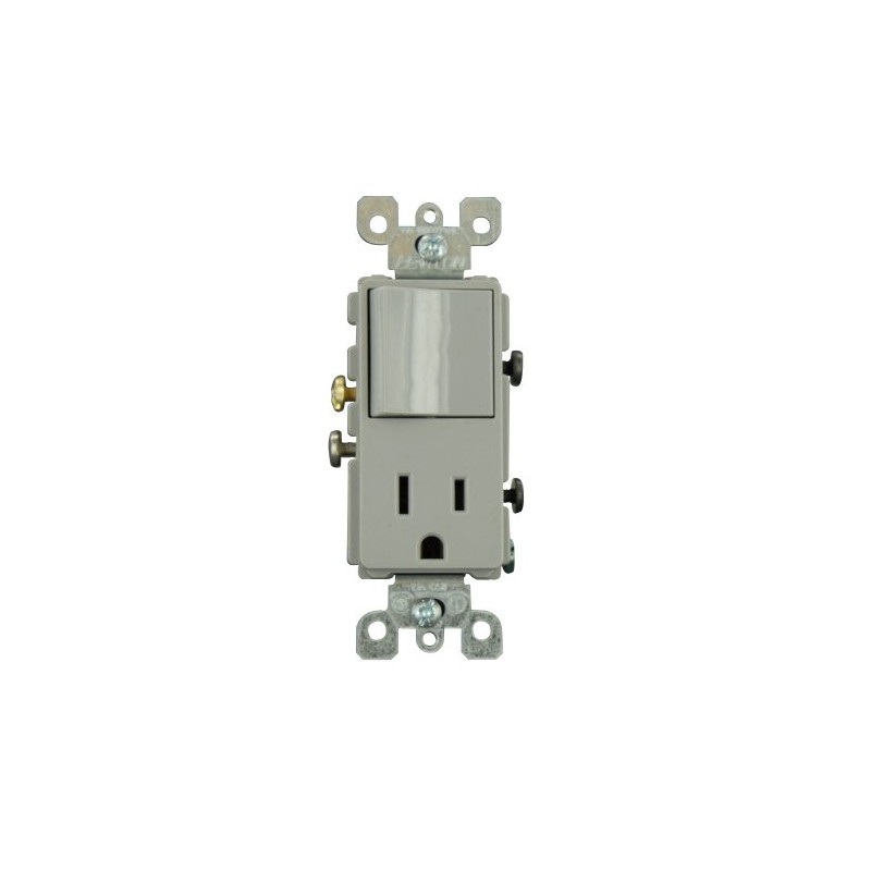 Leviton 15 Amp, 120 Volt, Decora Single-Pole, AC Combination Switch,