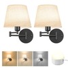 Battery Operated Wall Sconces Set of Two, Wireless Swing Arm