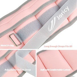 Adjustable Ankle Weights for Women Men 1–6lbs Pair Leg/Wrist/Arm Weight Straps with Removable Weight for Yoga, Walking, Running, Aerobics, Gymnastics, Physical Therapy, Pink