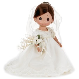 The Doll Maker Precious Moments Dolls, Linda Rick, Enchanted Dreams Bride Brunette, 12 inch Doll