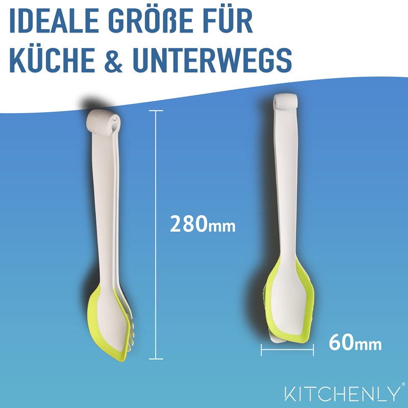 KITCHENLY Salad Servers and Spaghetti Tongs with Innovative 3-in-1 Function,