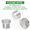 TAISHER 5PCS Stainless Steel Outer Hex Thread Socket Pipe Plug