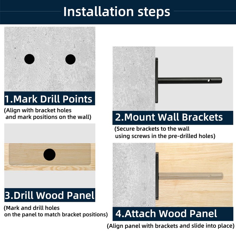 4-Inch Floating Shelf Bracket 6 Pack | Hidden Floating Shelves