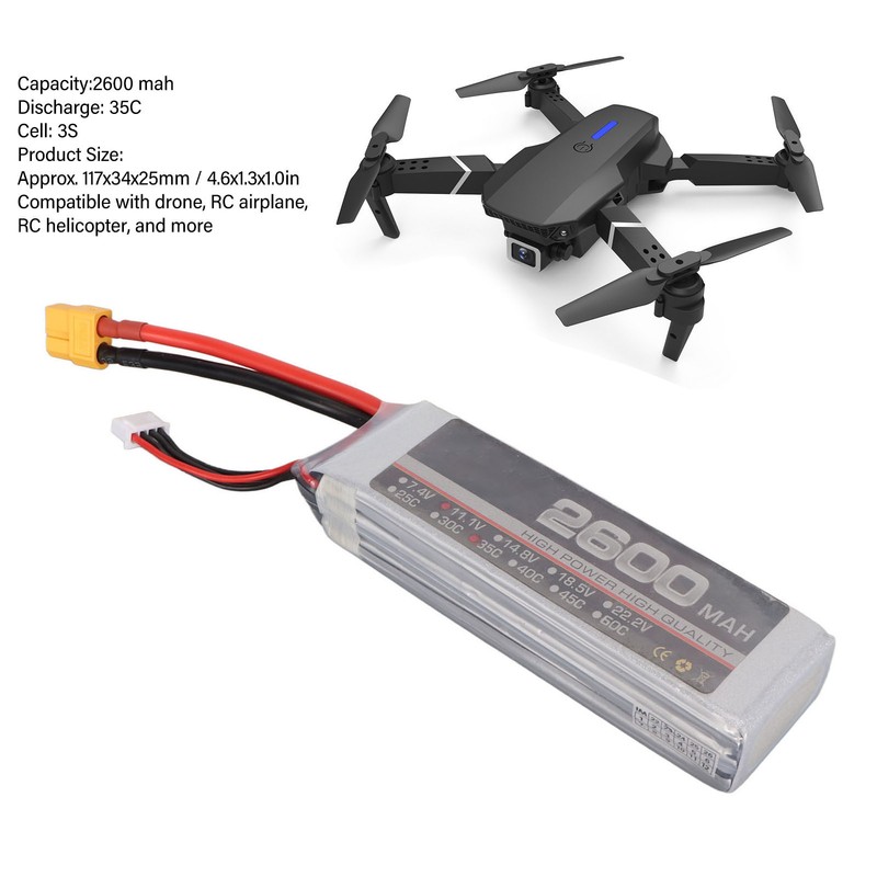 11.1V 35C 2600mAh 3S RC Lipo Battery for FPV Racing