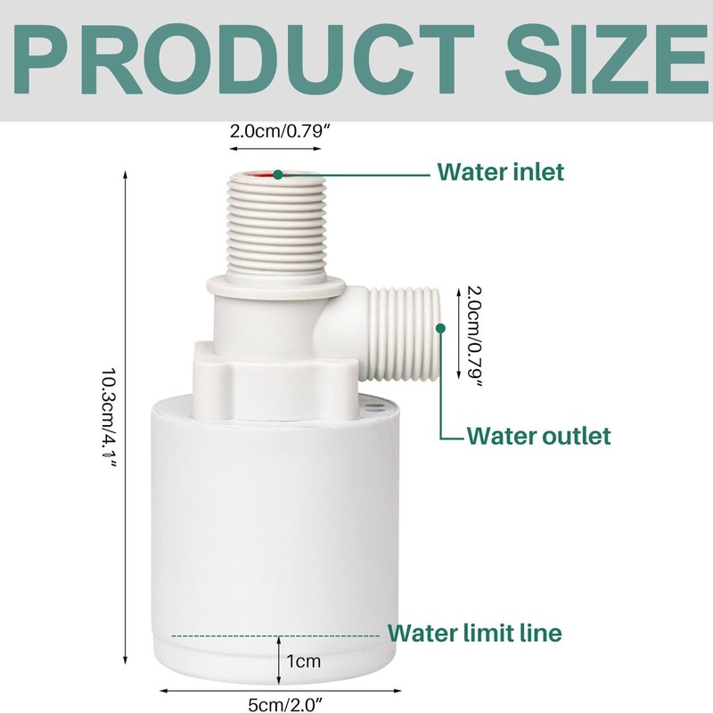 PACIOCEAN 2PCS Automatic Float Valve Water Level Controller Automatic Fill