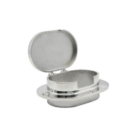 Vinland Marine Oval Hinged Deck Pipe 0.5" x 1.5" Opening for Anchor Chain and Rope, cast 316 Stainless Steel, Deck Install Ocean Pipe Hinge, Anchor Chains for Boats, Stainless Steel Chain Hardware