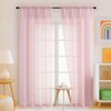 Ebesto Blush Pink Sheer Curtains 84 Inches Long 2 Panels,