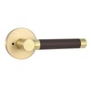 FLIRABBIT Leather Wrapped Brass Privacy Door Handle – Brass Interior