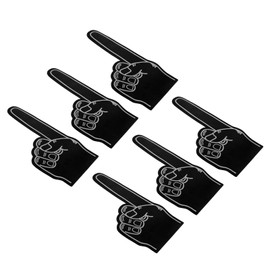 PATIKIL Giant Foam Finger 18 Inch, 6 Pcs Number 1 Foam Hand EVA Foam Finger Cheerleading for Sports Events Baseball Basketball Soccer Games, Black