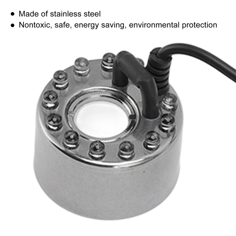 12 Lights Colorful Fog Maker Stainless Steel Water Mist Atomizer