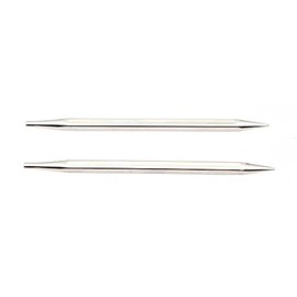 KnitPro 5.5 mm Nova Cubics Interchangeable Special Circular Needles, Shiny Brass, Silver