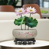 Lotus Bowl Planter - Ceramic Pots for Plants with Stand