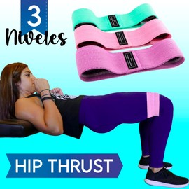 Lecute 3 Bandas de Resistencia Ejercicio Cadera Piernas Gluteos Trasero Pompas Deporte Ejercicios Rehabilitacion Yoga 3 Niveles Gimnasio Pilates Entrenamiento en Casa Tonificar Hip Thrust Fitness