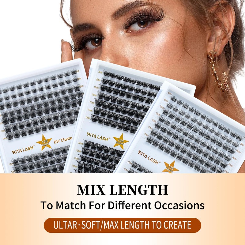 RITALASH Lash Clusters DIY Cluster Lashes Volume Eyelash Clusters Eyelash