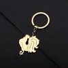 LONYOO Chicken Keychain Stainless Steel Dainty Chicken Keyring Rooster Hen