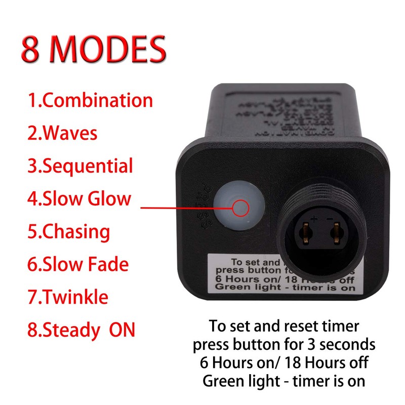 AWQ 100 LED 49 FT Star String Lights Plug in