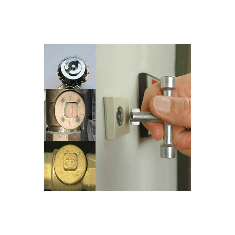 4 Way Sillcock Key Set, Equipped with Bits,Multi Functional Water
