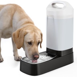 Automatic Dog Water Bowl Dispenser - 2.4 Gallon Stainless Steel Gravity Pet Water Feeder with Ergonomic Handle Design Anti Splash Drinking Bowl Without Filter Easy to Clean Multi Pet Use