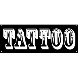 4 Less Co 18x48 Inch TATTOO Vinyl Banner Sign With Grommets kb