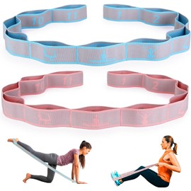 CEILIWEN - Correa elástica de yoga con bucles, correas elásticas para terapia física, banda elástica de pilates, bandas elásticas de ejercicio, correa de estiramiento de piernas, bandas elásticas de