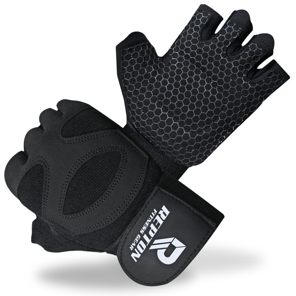 Repton Fitness Gears Gym Gloves with Wrist Strap, Weight Lifting
