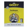 Oakey Glasspaper Sanding Sheets Medium Pack of 5