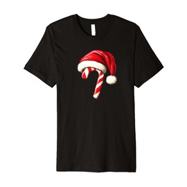 Cool Candy Cane with Santa Claus Hat Costume Premium T-Shirt
