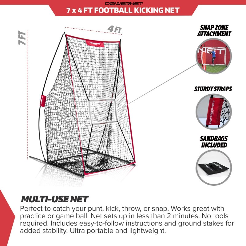 PowerNet Sideline Trainer 7 x 4 FT Football Kicking Net