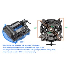 MYTEC 4.2" Quick Release Workbench Industrial Vise Clamp, Portable Heavy Duty Vice for Drill Press, 110°Swivel Base, High-grade cast steel Bench Clamp for Woodworking Milling Machine Drill Press