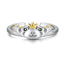 Zepmais Adjustable Frog Toe Ring for Women 925 Sterling Silver for Women-Cute Frog Jewelry Gift for Nature Lovers Summer Boho Ring