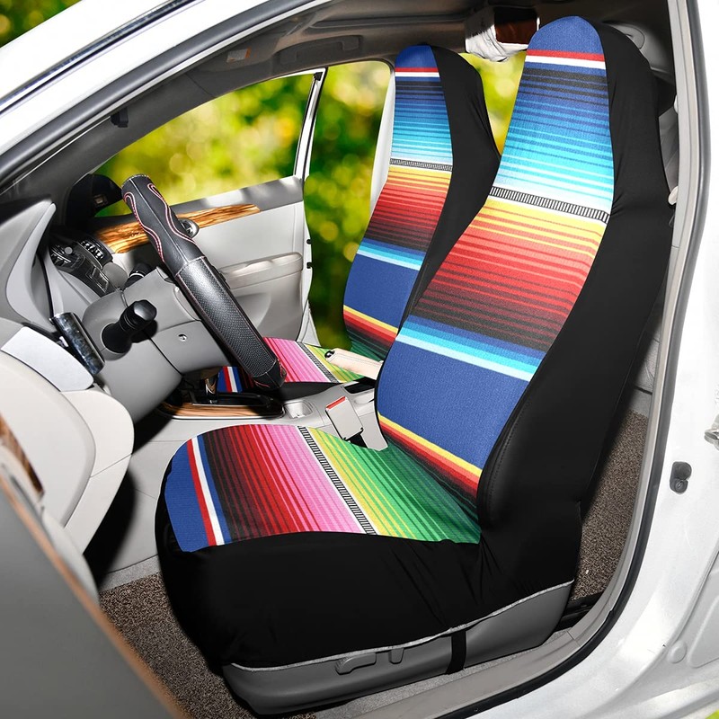 xigua 2 Pack Car Seat Covers Mexican Serape Blanket Stripes