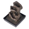 Tabletop Water Fountain Resin with Cascading Rock Waterfall and LED