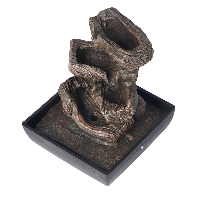 Tabletop Water Fountain Resin with Cascading Rock Waterfall and LED