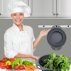Small Food Strainer for Kitchen - Black Silicone Colander with
